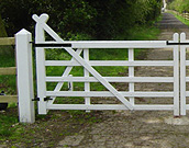 Vintage style 5 farm gate 
painted white