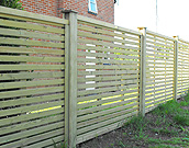 Horizontal spaced panel fencing