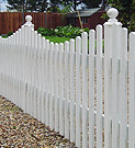 Painted palisade panel fence